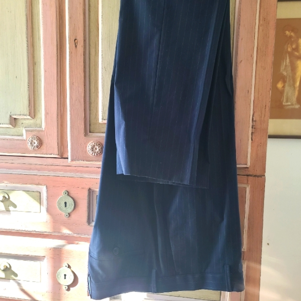 Banana Republic Men's 34X34 Navy Pinstripe Trousers